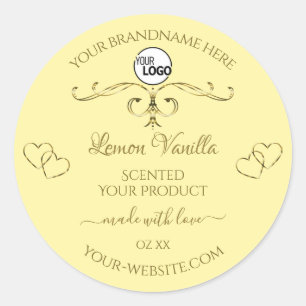 Gold Hearts Cream Product Labels met Logo