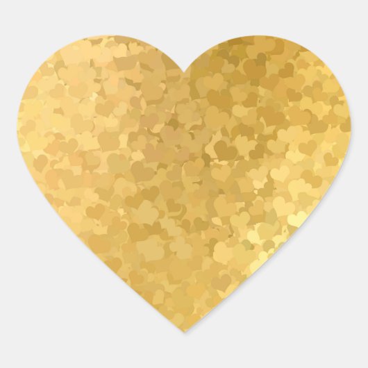 Gold Hearts Elegant Blank Sjabloon Jouw tekst toev Hart Sticker (Voorkant)