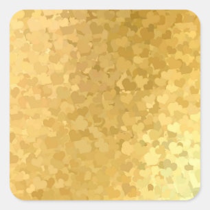 Gold Hearts Elegant Blank Voeg Jouw tekst Sjabloon Vierkante Sticker