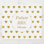 Gold Hearts Future Mrs Vrijgezellenfeest Sparkling Wijnetiket (Enkel label)