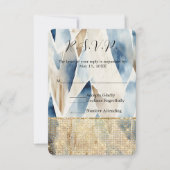 Gold Hearts Glam Sparkle Wedding RSVP (Devant)