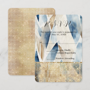 Gold Hearts Glam Sparkle Wedding RSVP