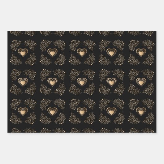 Gold Hearts Inpakpapier Vel (Voorkant)