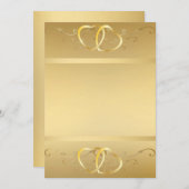 Gold Hearts Invitation3 Kaart (Voorkant / Achterkant)