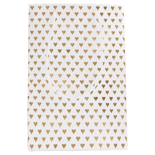 Gold Hearts Medium Cadeauzakje (Voorkant)