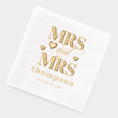 Gold Hearts Mrs & Mrs Lesbian Mariage (Gauche)