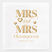 Gold Hearts Mrs & Mrs Lesbian Mariage (Recto)