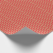 Gold Hearts On Red Background Cadeaupapier (Hoek)
