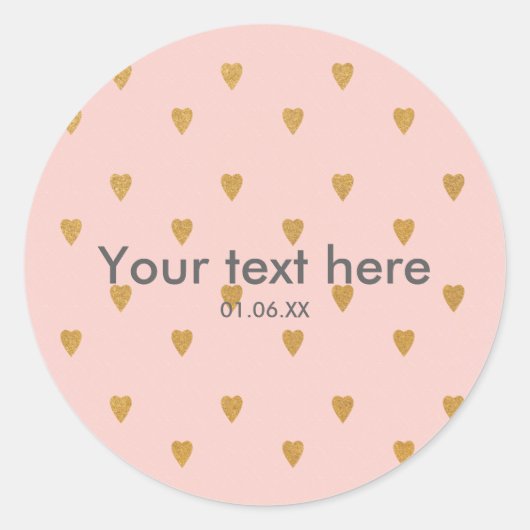 Gold Hearts op roze feestdag Sticker (Voorkant)