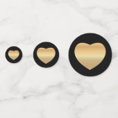 Gold Hearts op zwart Confetti (Achterkanten)