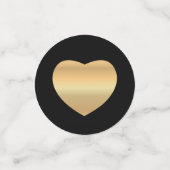 Gold Hearts op zwart Confetti (Kleine voorkant)