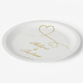 Gold Hearts-Ornament | Aangepaste bruiloft Papieren Bordje (Gekanteld)