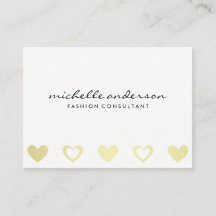 Gold Hearts Pattern   Grijs wit Visitekaartje