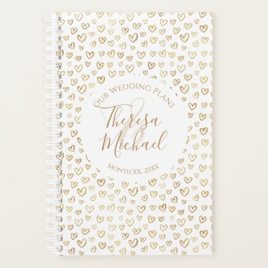 Gold Hearts Personnalisé dire Wedding planner (Devant)