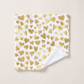 Gold Hearts Plutôt Élégant Design Motif romantique (Gant de toilette)