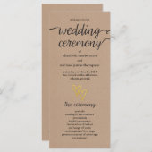 Gold Hearts Programme de mariage Kraft (Devant / Derrière)