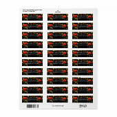 Gold Hearts Red Poppy Return Address Label (Full Sheet)