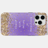 Gold Hearts Sparkle Paarse Glitter quote Case-Mate iPhone Case (Achterkant (horizontaal))