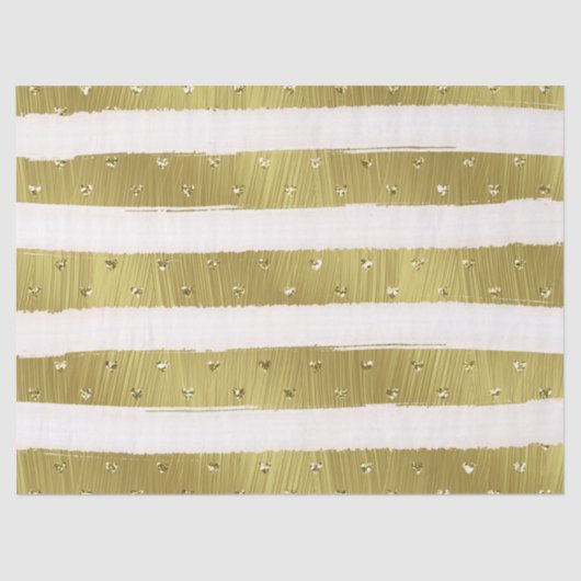 Gold Hearts Stripes Tissuepapier (Voorkant)