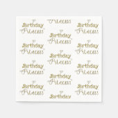 Gold Hearts Verjaardag Prinses Party Servet (Voorkant)