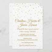 Gold Hearts Wedding Invitations Aankondiging (Voorkant / Achterkant)