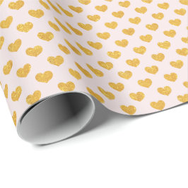Gold Hearts Wrapping Paper Cadeaupapier