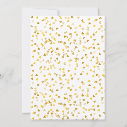 Gold Hearts Zwart-wit Script De datum opslaan Kaart (Achterkant)