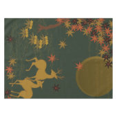 Gold Herfst Moon Rustic Forest Natuur Deer Tafelkleed (Voorkant (Horizontaal))