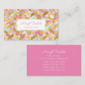 Gold Herringbone Paint Strokes Visitekaartje (Voorkant / Achterkant)