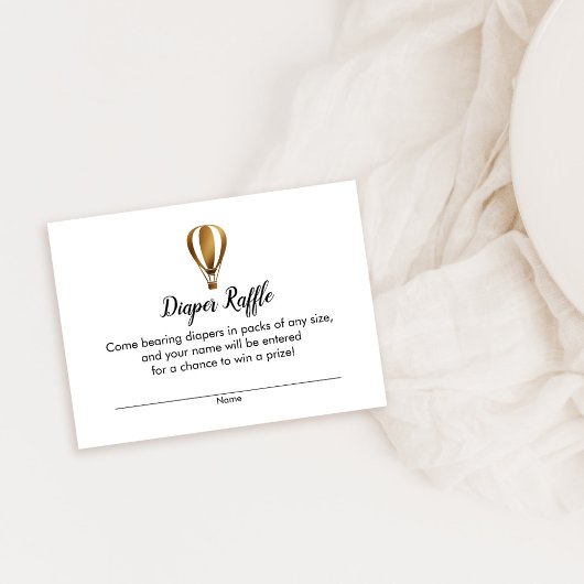 Gold Hete Luchtballon Luier Raffle Ticket Kaarten