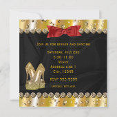 Gold High Heels & Red Gown Dress Party Invitation (Dos)
