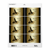 Gold High talon Chaussure Étiquette bouteille d'ea (Feuille entière)