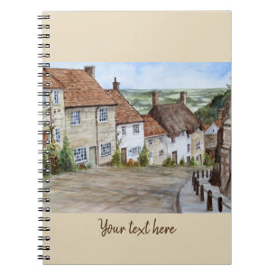 Gold Hill, Shaftesbury, Dorset Waterverf Painting Notitieboek