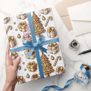 Gold Holiday Cadeaupapier