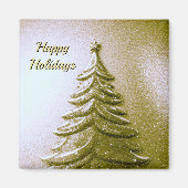 Gold Holiday Christmas Magnet (Devant)