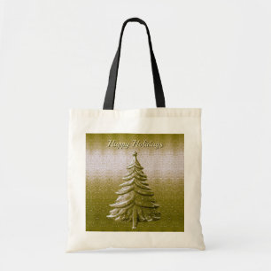 Gold Holiday Christmas Tree Sac fourre-tout