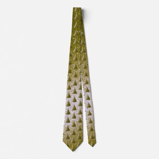 Gold Holiday Christmas Tree Stropdas (Voorkant)