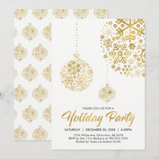 Gold Holiday / Kaart voor kerstfeestdagen (Voorkant / Achterkant)