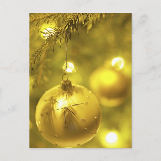 Gold Holiday Tree-decoratie Feestdagenkaart (Voorkant)