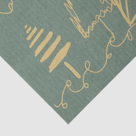 Gold Holiday Trees Tissuepapier (Detail)