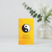Gold Holistic Wellness Yin Yang Symbool QR-code Visitekaartje (Staand voorkant)