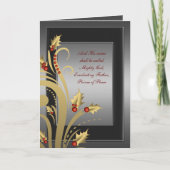 Gold Holly Cartes de Noël chrétiennes (Devant)