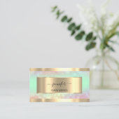 Gold Holograaf Nail Salon Mint Hairdresser OMBRÉ Visitekaartje (Staand voorkant)