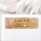 Gold Holographic Glitter Chic Return Address Label (Insitu)