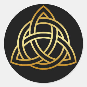 GOLD HOLY TRINITY KNOT RONDE STICKER
