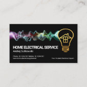 Gold Home Bulb Electrified Lightning Charge Visitekaartje (Voorkant)