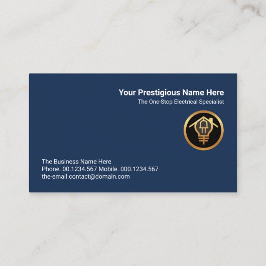 Gold Home Electrical Wining Electrational Services Visitekaartje (Achterkant)