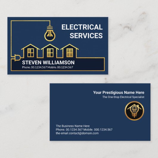 Gold Home Electrical Wining Electrational Services Visitekaartje (Voorkant / Achterkant)
