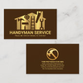 Gold Home Handyman Tools Builder Visitekaartje (Voorkant / Achterkant)