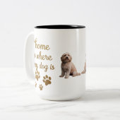 Gold Home is waar mijn hond Mok is - Luxe Hondenli (Voorkant links)